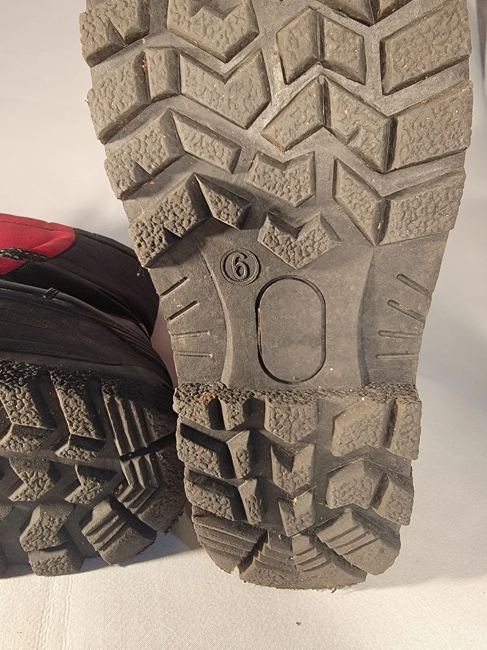 Kids Waterproof Red Snow Boots with Secure Strap Size 6